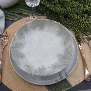 Conjunto 6 Pratos Fundo em Stoneware Bio Tropicália Porto Brasil - 22,5cm