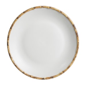 Conjunto 6 Pratos Raso em Cerâmica com Bambu - 27cm