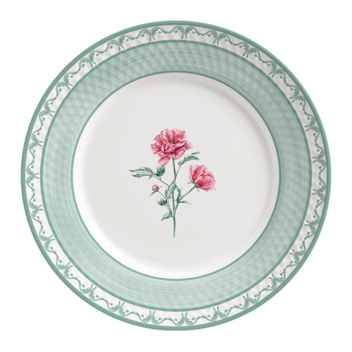 Conjunto 6 Pratos Raso em Cerâmica Relevo Charlote Alleanza - 29cm - Madel Home