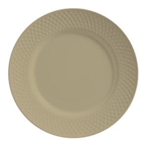 Conjunto 6 Pratos Raso em Cerâmica Split Taupe Alleanza - 29cm
