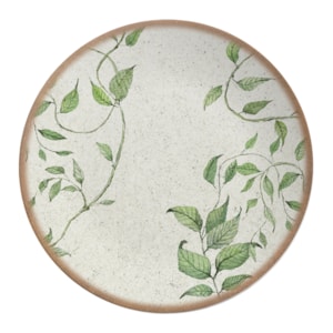 Conjunto 6 Pratos Raso em Cerâmica Tropical Leaves Alleanza - 29cm