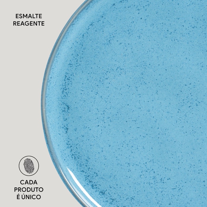 Conjunto 6 Pratos Raso em Stoneware Bio Breeze Porto Brasil - 27,5cm - Madel Home
