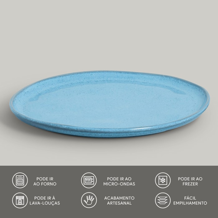 Conjunto 6 Pratos Raso em Stoneware Bio Breeze Porto Brasil - 27,5cm - Madel Home
