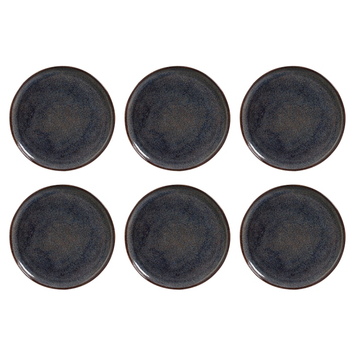 Conjunto 6 Pratos Raso em Stoneware Bio Titanium Porto Brasil - 27,5cm - Madel Home