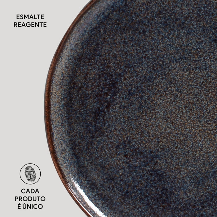 Conjunto 6 Pratos Raso em Stoneware Bio Titanium Porto Brasil - 27,5cm - Madel Home