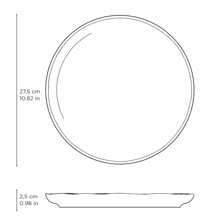 Conjunto 6 Pratos Raso em Stoneware Bio Titanium Porto Brasil - 27,5cm - Madel Home