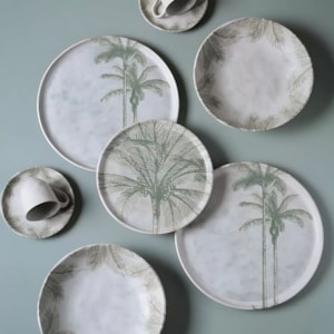Conjunto 6 Pratos Raso em Stoneware Bio Tropicália Porto Brasil - 27,5cm