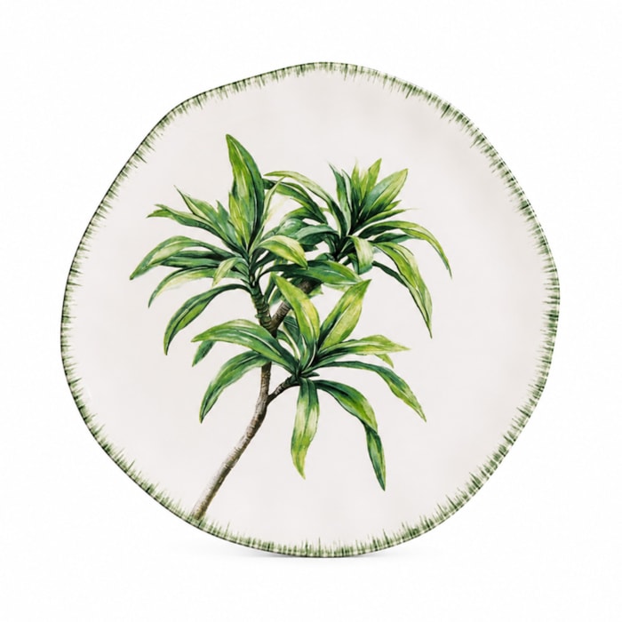 Conjunto 6 Pratos Raso Verde Imperial em Cerâmica - 27cm - Madel Home