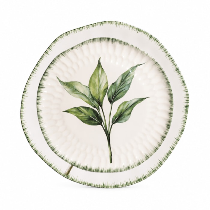 Conjunto 6 Pratos Raso Verde Imperial em Cerâmica - 27cm - Madel Home