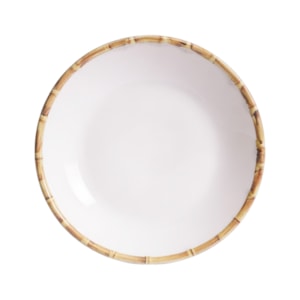 Conjunto 6 Pratos Sobremesa em Cerâmica com Bambu - 20cm
