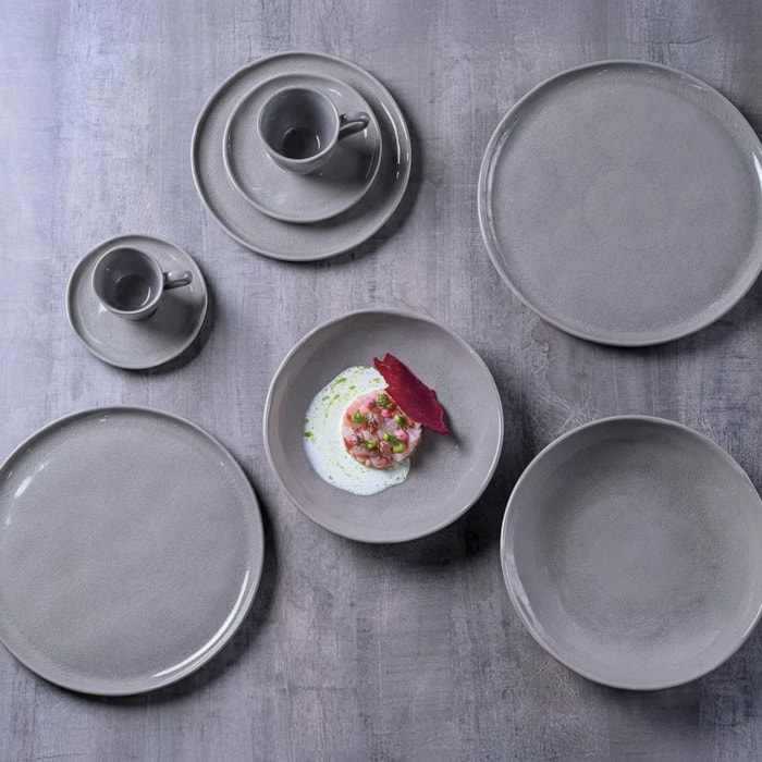 Conjunto 6 Pratos Sobremesa em Stoneware Bio Bruma Porto Brasil - 21,5cm - Madel Home