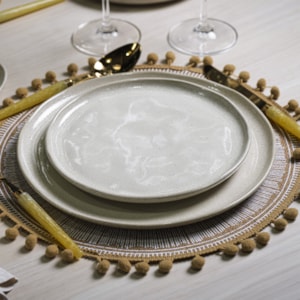 Conjunto 6 Pratos Sobremesa em Stoneware Bio Sol Porto Brasil - 21,5cm