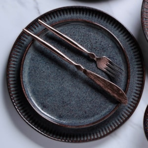 Conjunto 6 Pratos Sobremesa em Stoneware Bio Titanium Porto Brasil - 21,5cm