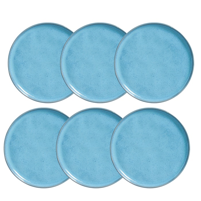 Conjunto 6 Pratos Sobremesa em Stoneware Breeze Porto Brasil - 21,5cm - Madel Home