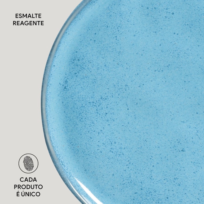 Conjunto 6 Pratos Sobremesa em Stoneware Breeze Porto Brasil - 21,5cm - Madel Home
