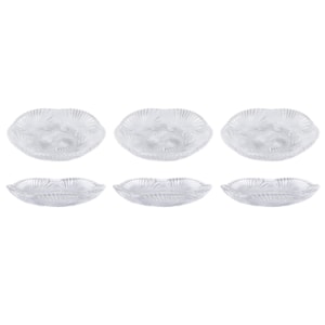 Conjunto 6 Pratos Sobremesa em Vidro Incolor - 17cm