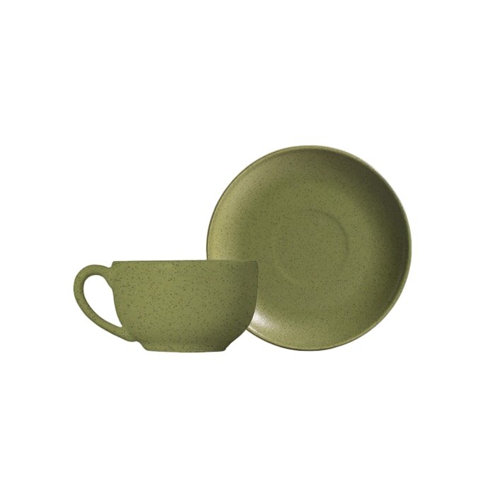 Conjunto 6 Xícaras de Chá em Cerâmica Organic Olive Alleanza - 250mL - Madel Home