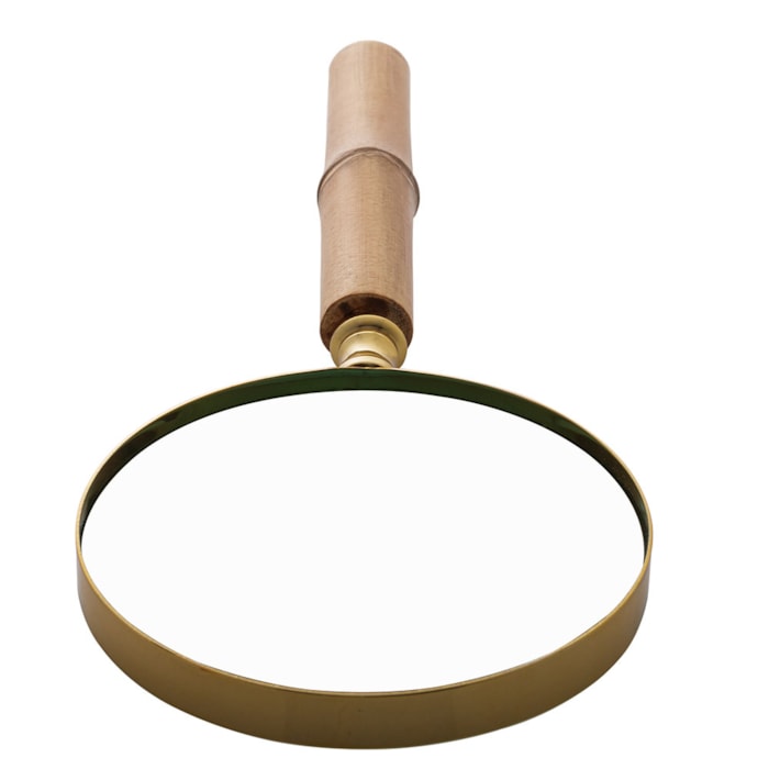 Conjunto Abridor de Carta e Lupa de Aço Inox com Cabo de Bambu Dourado Wolff - Madel Home