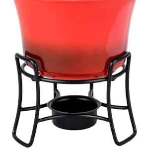 Conjunto Aparelho de Fondue em Cerâmica Vermelho Zermat - 6 Peças