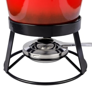 Conjunto Aparelho de Fondue em Inox Vermelho Aretha - 11 Peças