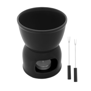 Conjunto Aparelho de Fondue em Porcelana Preto Wolff - 4 Peças