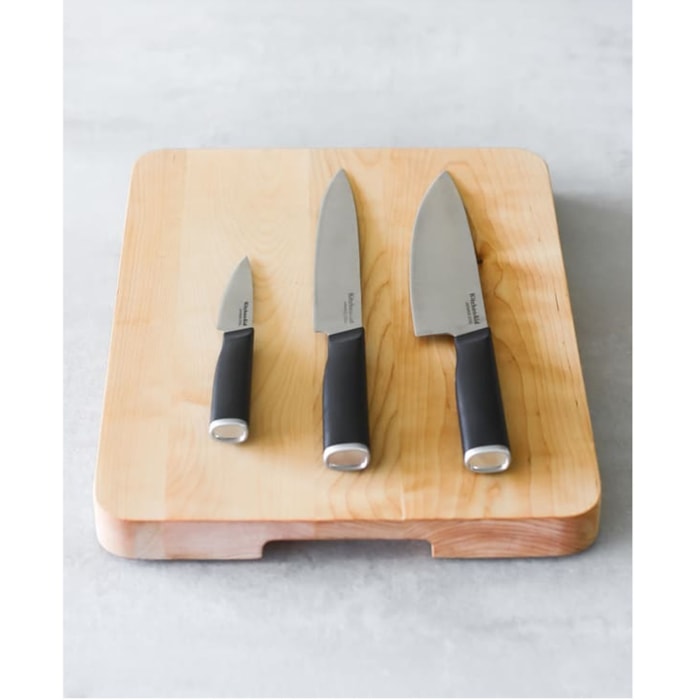 Conjunto de 3 Facas com Capa Protetora Aço Japonês Carne KitchenAid - Madel Home