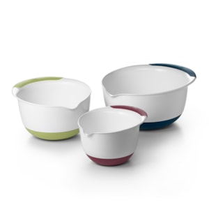 Conjunto de Bowls de Plástico Branco Oxo - 3 Peças