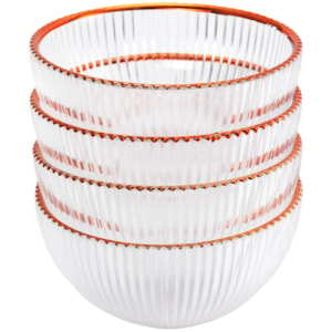 Conjunto de Bowls de Vidro Rosê - 4 Peças 