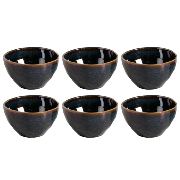 Conjunto de Bowls Orgânico 558 ml Porto Brasil Oceano - 6 Peças - Madel Home