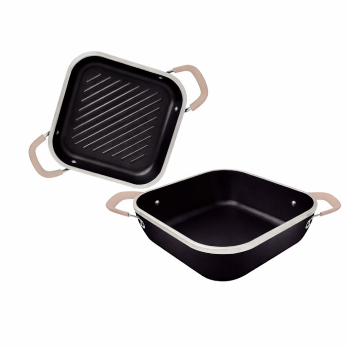 Conjunto de Caçarola em Alumino Antiaderente Starflon Lyon Chumbo Tramontina - 6 Peças - Madel Home