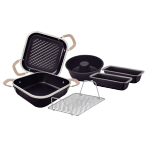 Conjunto de Caçarola em Alumino Antiaderente Starflon Lyon Chumbo Tramontina - 6 Peças