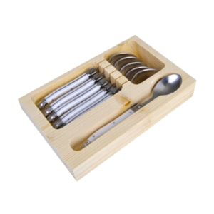 Conjunto de Colheres em Inox Branco Laguiole La Tour - 6 Peças