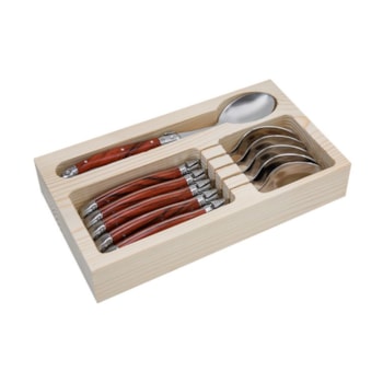 Conjunto de Colheres em Inox Madeira Laguiole La Tour - 6 Peças