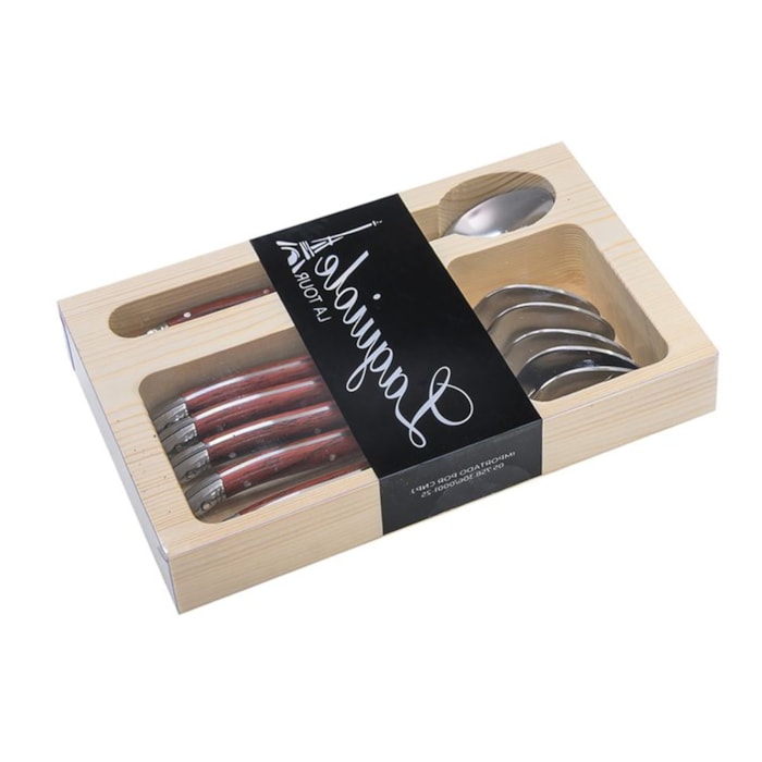 Conjunto de Colheres em Inox Madeira Laguiole La Tour - 6 Peças - Madel Home