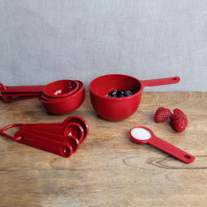 Conjunto de Colheres Medidoras em Plástico Vermelho KitchenAid - 5 Peças