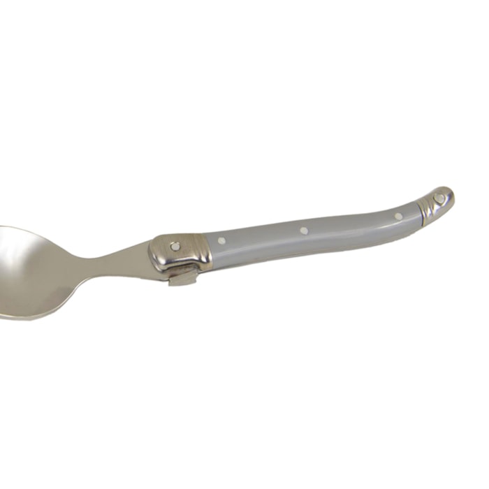 Conjunto de Colheres Sobremesa em Inox Cinza Laguiole La Tour - 6 Peças - Madel Home