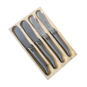 Conjunto de Espátulas para Manteiga e Patê em Inox Cinza Laguiole La Tour - 4 Peças