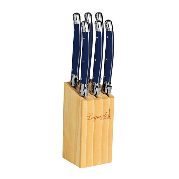 Conjunto de Facas em Inox Azul Laguiole La Tour - 6 Peças - Madel Home