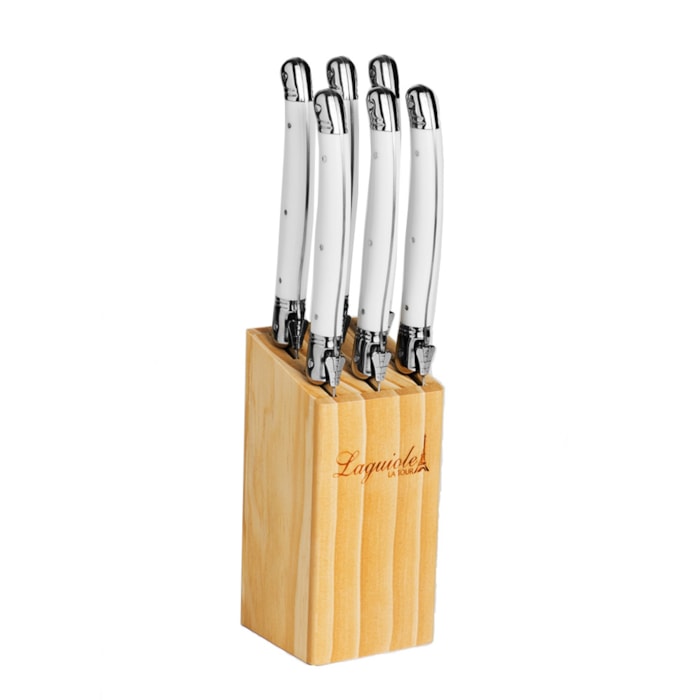 Conjunto de Facas em Inox Branco Laguiole La Tour - 6 Peças - Madel Home