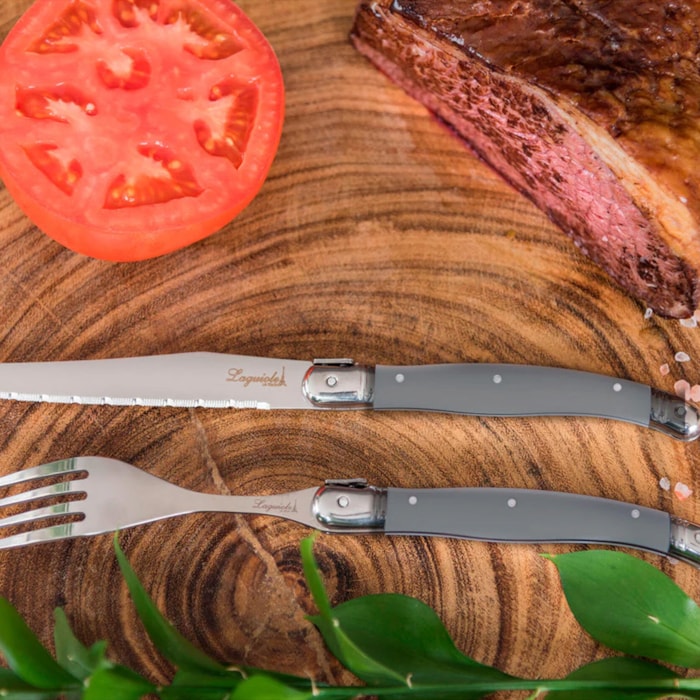 Conjunto de Facas em Inox Cinza Laguiole La Tour - 6 Peças - Madel Home