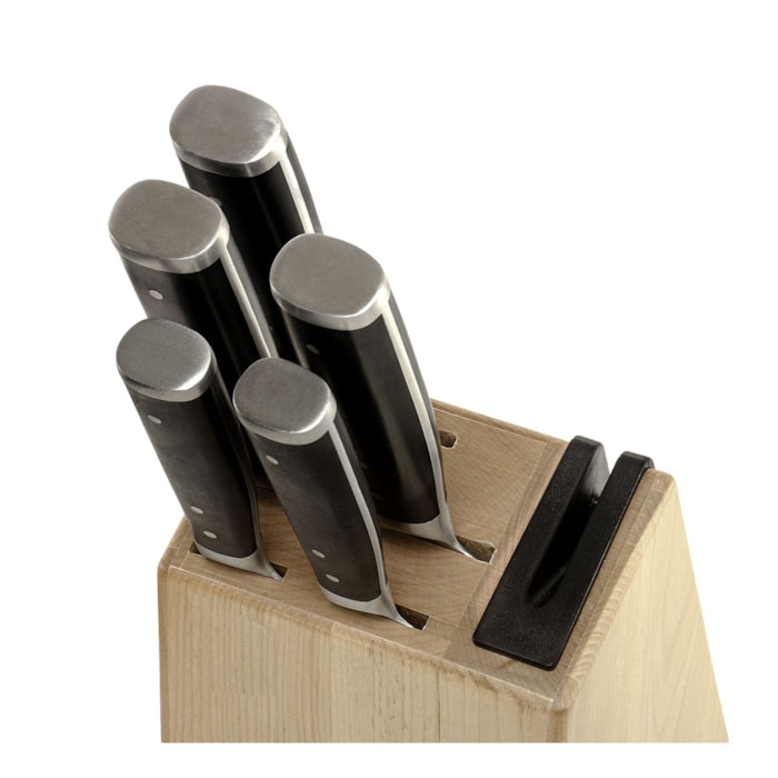 Conjunto de Facas Forjadas 6 Peças Cepo Madeira KitchenAid - Madel Home