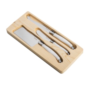 Conjunto de Facas para Queijo em Inox Branco Laguiole La Tour - 3 Peças