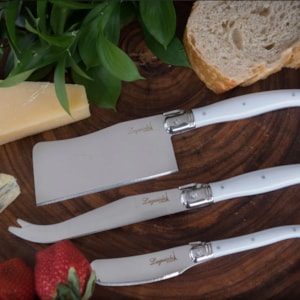 Conjunto de Facas para Queijo em Inox Branco Laguiole La Tour - 3 Peças