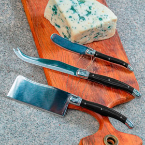 Conjunto de Facas para Queijo em Inox Preto Laguiole La Tour - 3 Peças