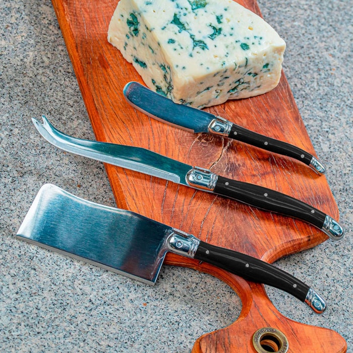 Conjunto de Facas para Queijo em Inox Preto Laguiole La Tour - 3 Peças - Madel Home