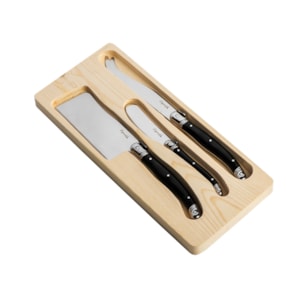 Conjunto de Facas para Queijo em Inox Preto Laguiole La Tour - 3 Peças