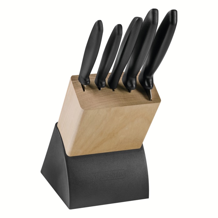 Conjunto de Facas Plenus 6 Pç Inox Cabos Polipropileno Tramontina Preto - Madel Home
