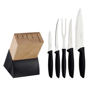 Conjunto de Facas Plenus 6 Pç Inox Cabos Polipropileno Tramontina Preto