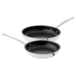 Conjunto de Frigideiras Chef's Classic Prata Cuisinart - 2 Peças 
