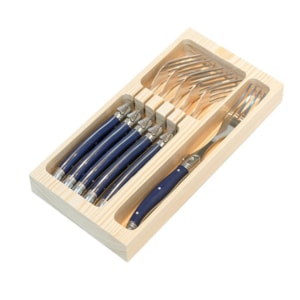 Conjunto de Garfos em Inox Azul Laguiole La Tour - 6 Peças